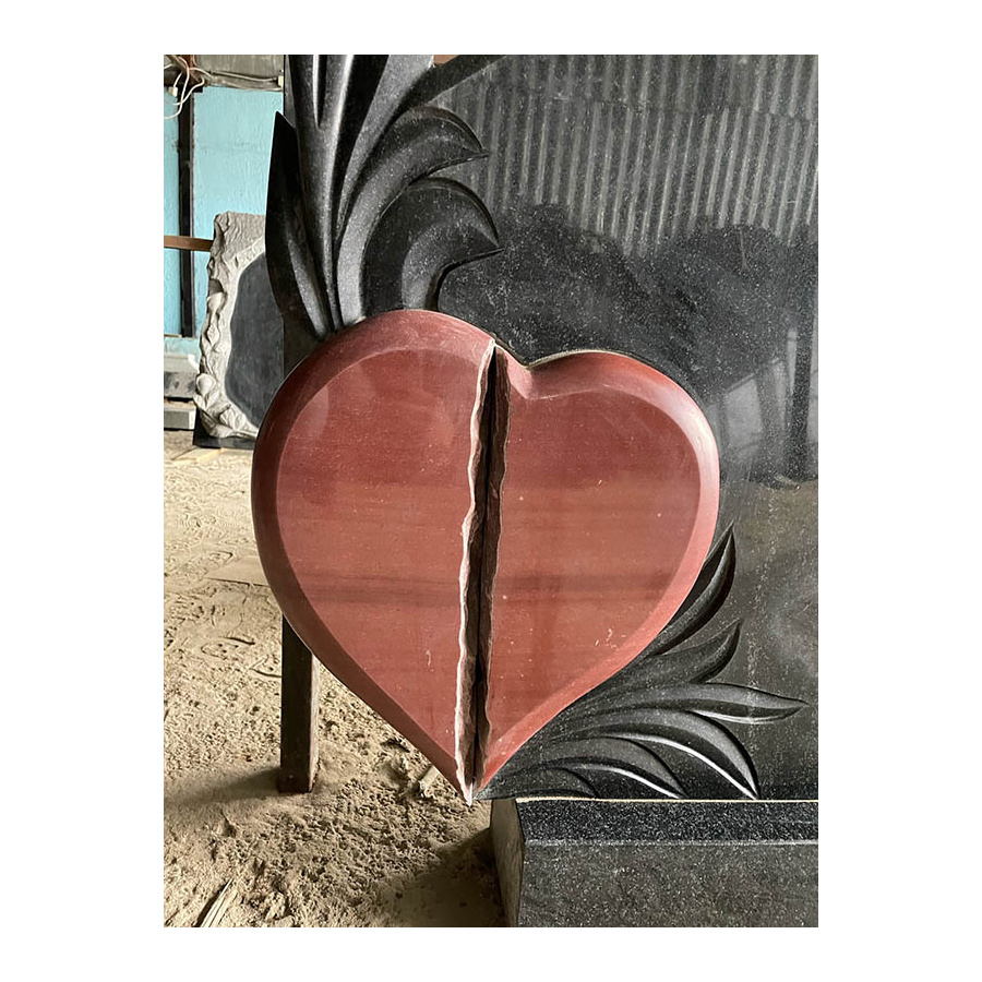 РАСПРОДАЖА 2025 Памятник Горизонтальный Овал и красное сердце фото 2