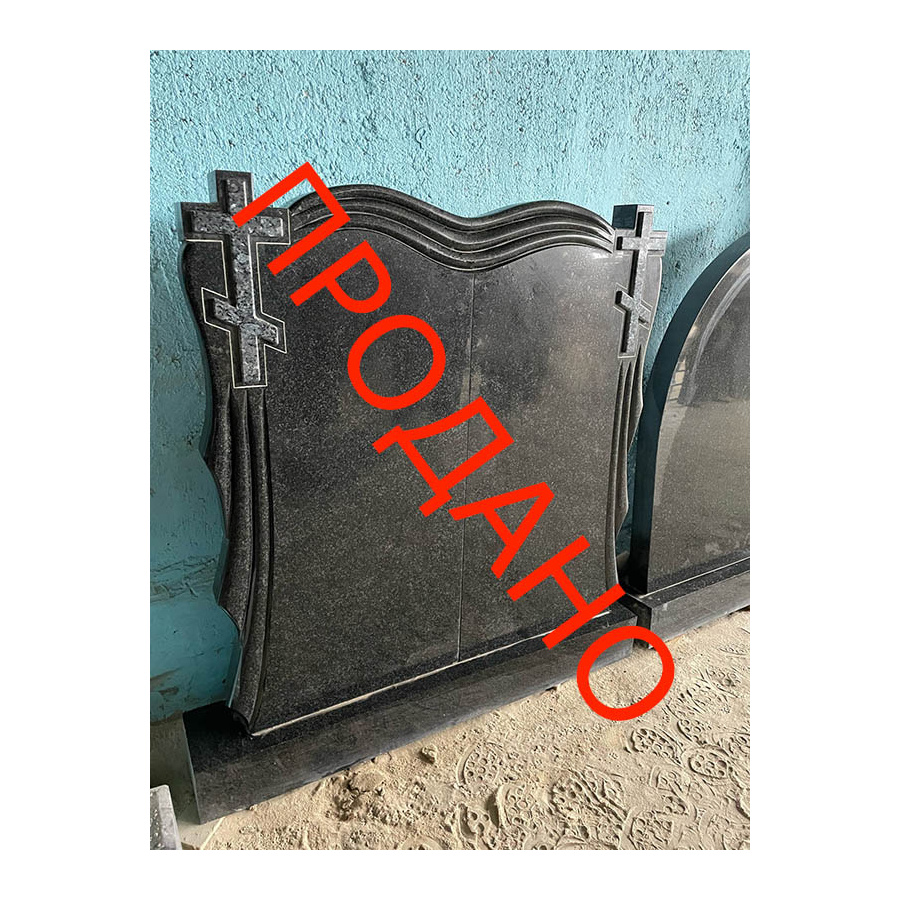 РАСПРОДАЖА 2022 Двойной памятник с крестами из лабрадорита фото 2